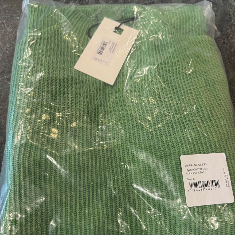 STAUD Textured Knit Dress in Green